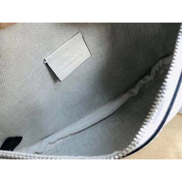Gucci Unisex GG Embossed Belt Bag White Tonal Leather (7)