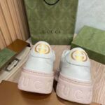 Gucci Unisex GG Embossed Sneaker White Leather Smooth Leather Lace Up Flat - Image 5