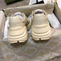 Gucci Unisex GG Rhyton Heart Sneaker Ivory Leather Interlocking G Low 5 cm Heel (6)