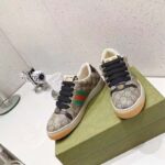 Gucci Unisex GG Screener Sneaker Beige Ebony GG Supreme Canvas Green Red Web - Image 7