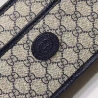 Gucci Unisex GG Shoulder Bag Beige Blue GG Supreme Canvas Leather (5)