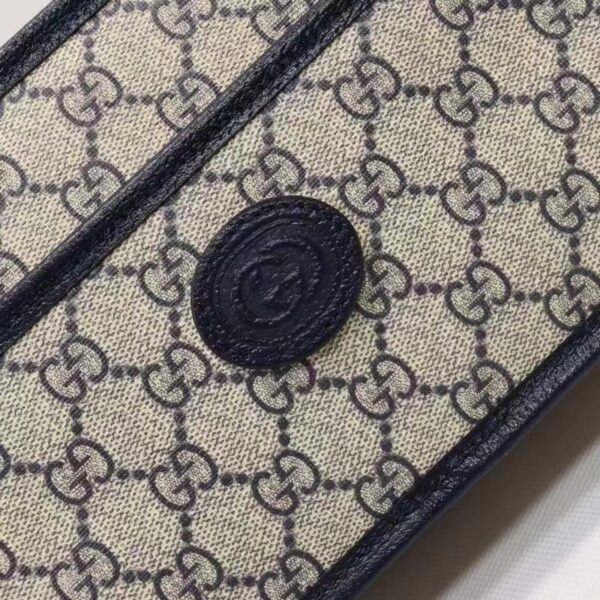Gucci Unisex GG Shoulder Bag Beige Blue GG Supreme Canvas Leather (1)