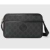 Gucci Unisex GG Shoulder Bag Black GG Supreme Canvas Leather