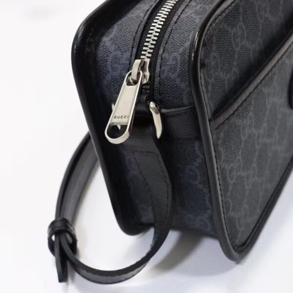 Gucci Unisex GG Shoulder Bag Black GG Supreme Canvas Leather (3)