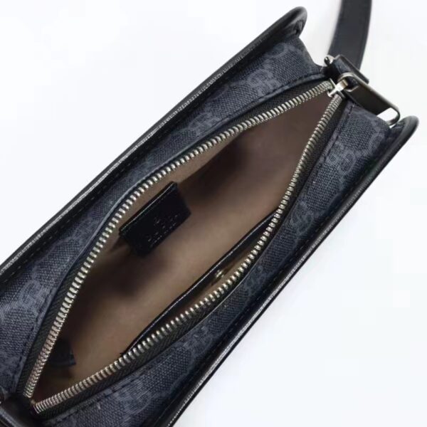 Gucci Unisex GG Shoulder Bag Black GG Supreme Canvas Leather (6)