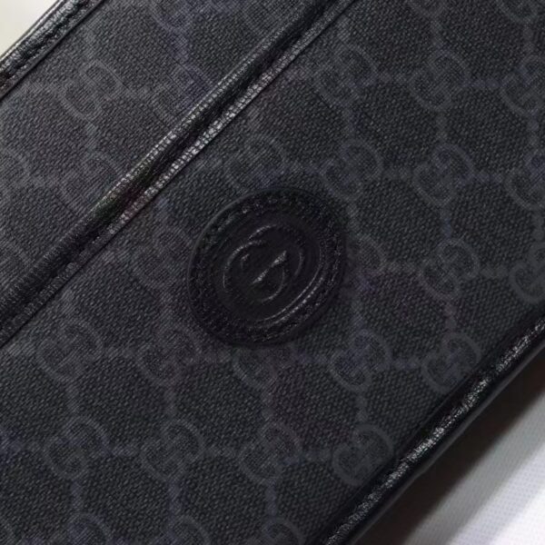 Gucci Unisex GG Shoulder Bag Black GG Supreme Canvas Leather (8)