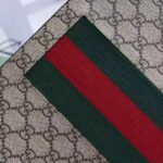 Gucci Unisex GG Supreme Web Pouch GG Supreme Canvas Green Red Web - Imagen 9