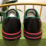 Gucci Unisex Gucci Tennis 1977 Sneaker Black Leather Green Red Web Flat – Image 5