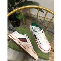 Gucci Unisex Gucci Tennis 1977 Sneaker White Leather Green Red Web Flat (7)