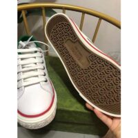 Gucci Unisex Gucci Tennis 1977 Sneaker White Leather Green Red Web Flat (7)