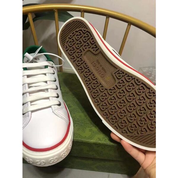 Gucci Unisex Gucci Tennis 1977 Sneaker White Leather Green Red Web Flat (8)