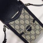 Gucci Unisex Horsebit 1955 Mini Bag Beige Blue GG Supreme Canvas - Imagen 8
