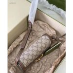 Gucci Unisex Horsebit 1955 Mini Bag Beige Ebony GG Supreme Canvas - Image 5