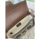 Gucci Unisex Horsebit 1955 Mini Bag Beige Ebony GG Supreme Canvas - Image 10