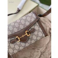 Gucci Unisex Horsebit 1955 Mini Bag Beige White GG Supreme Canvas (4)