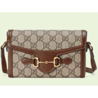 Gucci Unisex Horsebit 1955 Mini Bag Beige White GG Supreme Canvas (4)