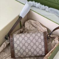 Gucci Unisex Horsebit 1955 Mini Bag Beige White GG Supreme Canvas (4)