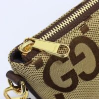 Gucci Unisex Jumbo GG Messenger Bag Camel Ebony Jumbo Canvas (4)