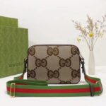 Gucci Unisex Messenger Bag Jumbo GG Camel Ebony Jumbo Canvas - Image 3