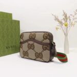 Gucci Unisex Messenger Bag Jumbo GG Camel Ebony Jumbo Canvas - Image 4