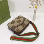 Gucci Unisex Messenger Bag Jumbo GG Camel Ebony Jumbo Canvas - Image 6