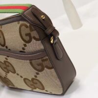 Gucci Unisex Messenger Bag Jumbo GG Camel Ebony Jumbo Canvas (6)