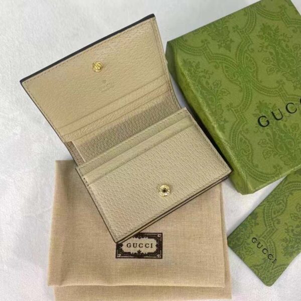 Gucci Unisex Ophidia Card Case Wallet Beige White GG Supreme Canvas (10)