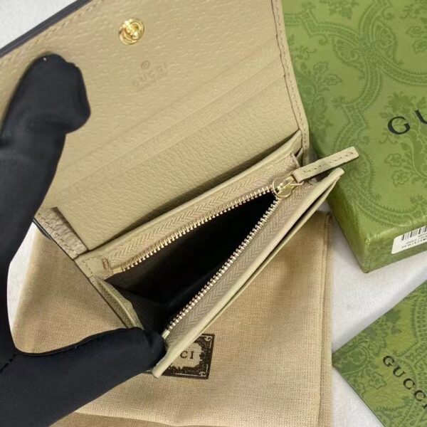 Gucci Unisex Ophidia Card Case Wallet Beige White GG Supreme Canvas (7)
