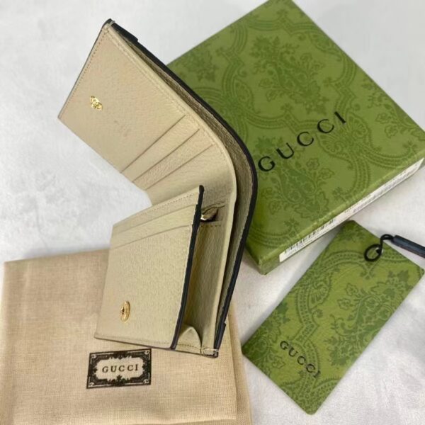 Gucci Unisex Ophidia Card Case Wallet Beige White GG Supreme Canvas (8)