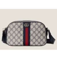 Gucci Unisex Ophidia GG Shoulder Bag Beige Blue Supreme Canvas (1)