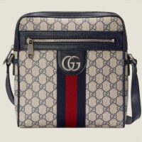 Gucci Unisex Ophidia GG Small Messenger Bag Beige Blue Supreme Canvas (11)