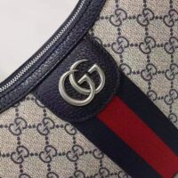 Gucci Unisex Ophidia GG Small Shoulder Bag Beige Blue GG Supreme Canvas (5)