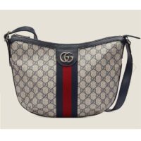 Gucci Unisex Ophidia GG Small Shoulder Bag Beige Blue GG Supreme Canvas (5)