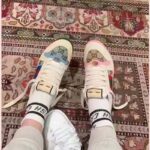 Gucci Unisex Screener Sneaker Crystals Beige Ebony GG Canvas 3.6 cm Heel - immagine 15