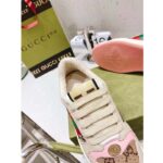 Gucci Unisex Screener Sneaker Crystals Beige Ebony GG Canvas 3.6 cm Heel - immagine 12