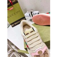 Gucci Unisex Screener Sneaker Crystals Beige Ebony GG Canvas 3.6 cm Heel (6)