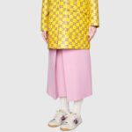 Gucci Unisex Screener Sneaker Pink Green Web Cream Scrap Less Leather - immagine 11