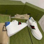 Gucci Unisex Sneaker Web White Leather Green Red Web Lace Up Flat - Image 18