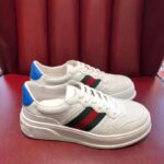 Gucci Unisex Sneaker Web White Leather Green Red Web Lace Up Flat - Image 3