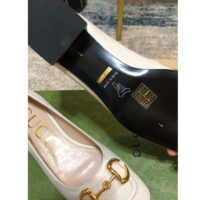 Gucci Unisex Women Ballet Flat Horsebit White Leather Low 2.5 cm Heel (4)