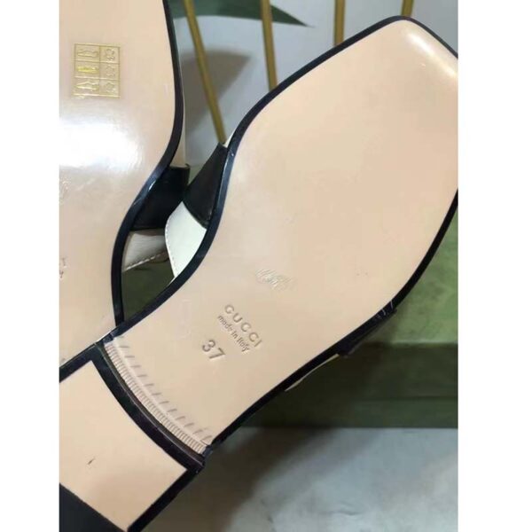 Gucci Unisex Women Slipper Double G White Leather Matelassé Chevron Flat (6)