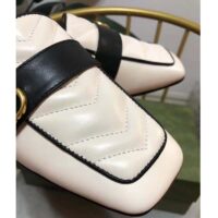Gucci Unisex Women Slipper Double G White Leather Matelassé Chevron Flat (8)
