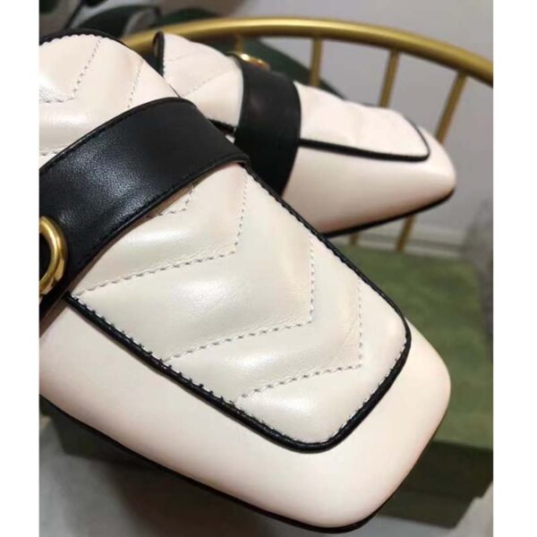 Gucci Unisex Women Slipper Double G White Leather Matelassé Chevron Flat (7)