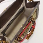 Gucci Unisex Diana Jumbo GG Small Tote Bag Double G Camel Brown Canvas - Imagen 8