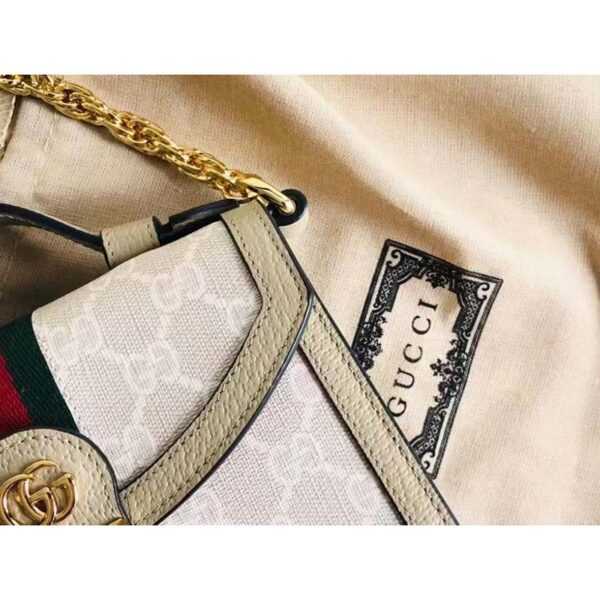 Gucci Women Dionysus GG Mini Shoulder Bag Beige White Supreme Canvas (1)