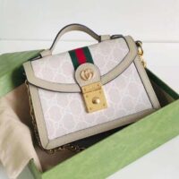 Gucci Women Dionysus GG Mini Shoulder Bag Beige White Supreme Canvas (7)