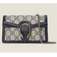 Gucci Women Dionysus GG Super Mini Bag Beige Blue GG Supreme Canvas (1)