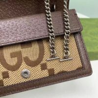 Gucci Women Dionysus Jumbo GG Super Mini Bag Camel Ebony Canvas (2)