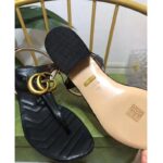 Gucci Women Double G Sandal Black Leather Double G 4.6 cm Heel - immagine 5