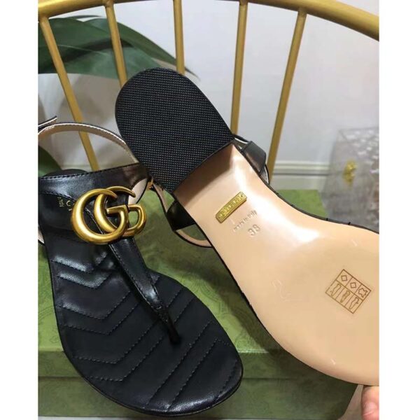 Gucci Women Double G Sandal Black Leather Double G 4.6 cm Heel (3)